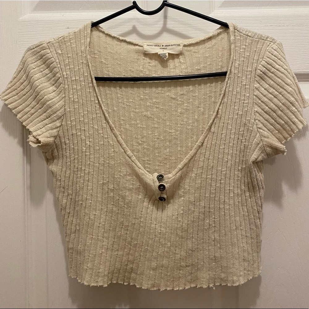 Project social by urban outfitters textured cropped top